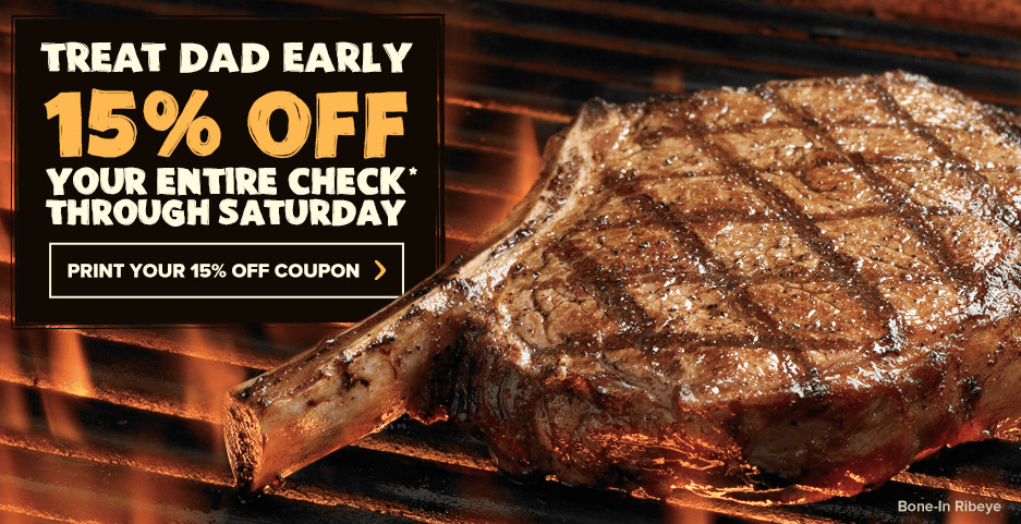 Outback Steakhouse Coupons 15% off Check through 6/14 Thrifty NW Mom
