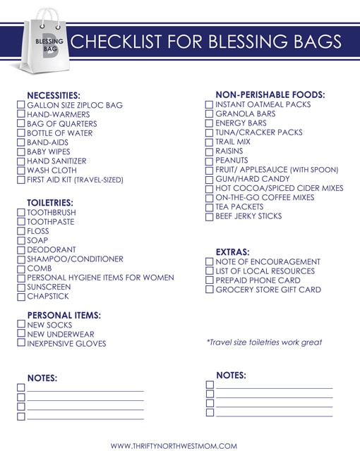 Blessing Bags How To Create FREE Checklist 