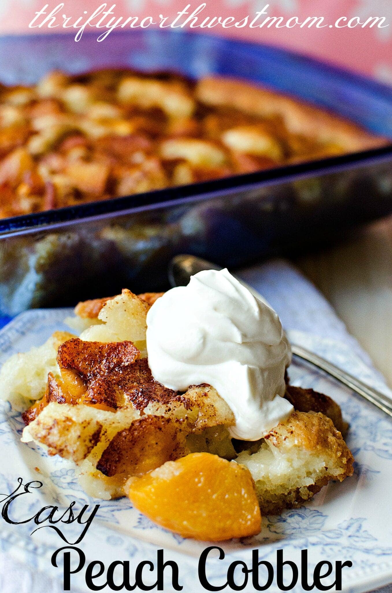 Easy Peach Cobbler Recipe + Enter To Win A Prize Pack! - Thrifty NW Mom
