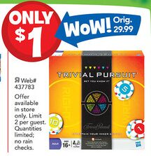 Trivial Pursuit – $1 (2 Days Only, Reg. $29.99)!