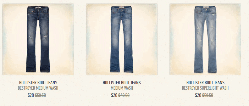hollister jean prices