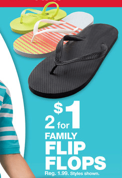 kmart flip flops 2 for $1