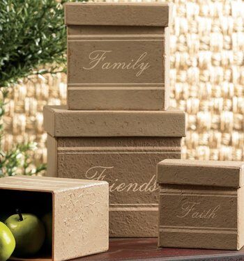 Decorative Boxes Set Of 3 Faith, Family & Friends $9.99 Shipped!