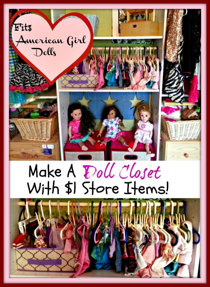 DIY doll wardrobe from Target room essentials bookshelf 18 doll closet  American Girl