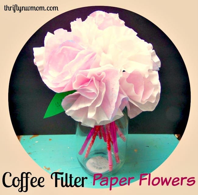 Paper Flowers Made from Coffee Filters - Easy Last Minute Valentines ...