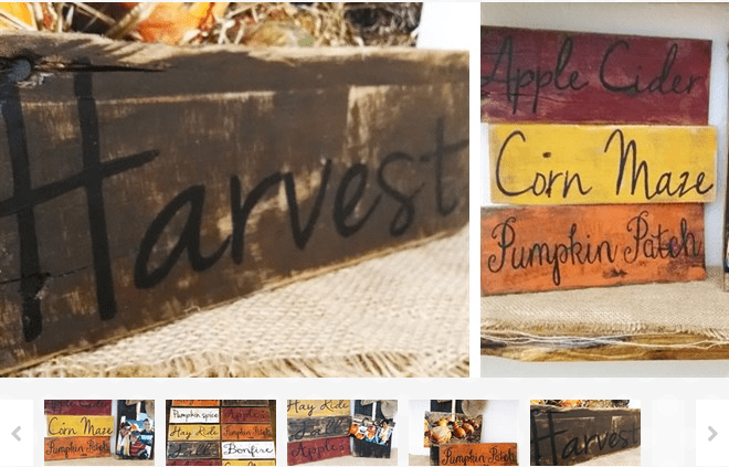 Rustic Fall Pallet Board Signs $5.50!