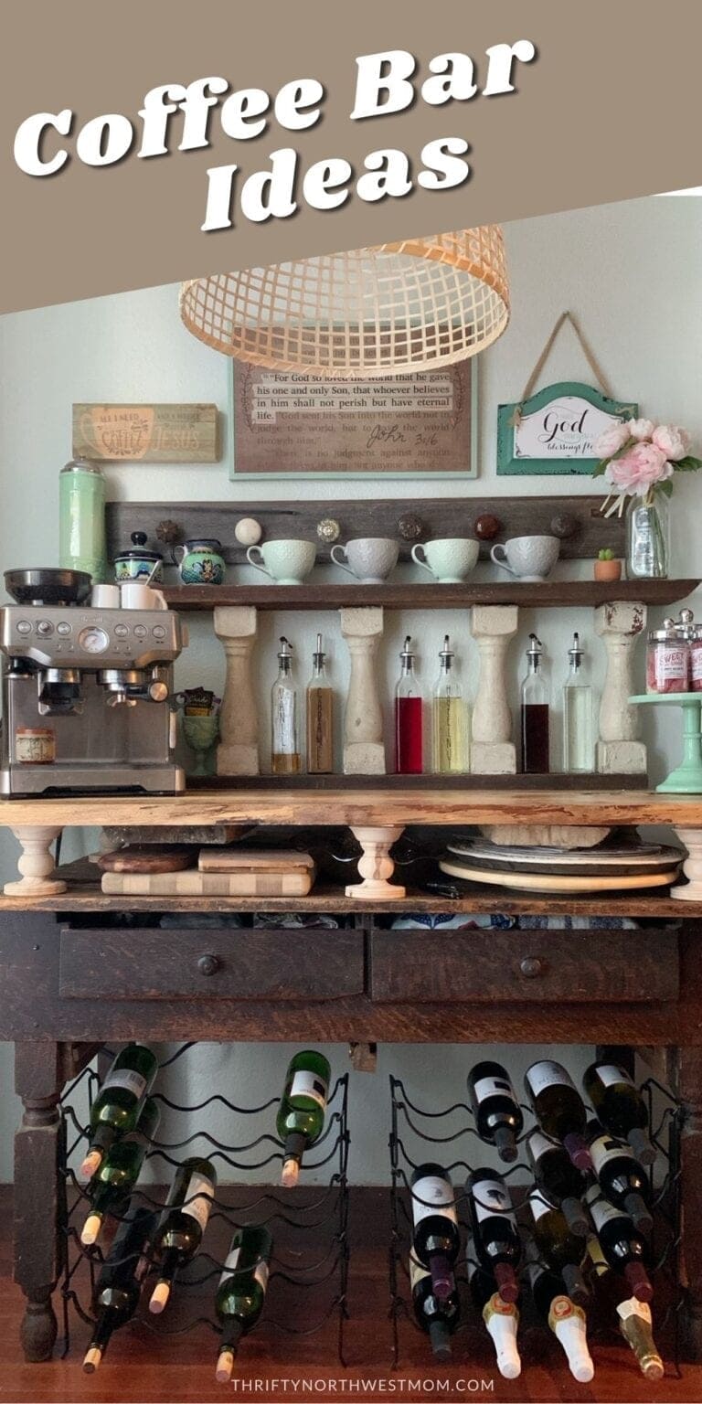 DIY Coffee Bar Ideas - Convert An Old Dresser or Table! - Thrifty NW Mom