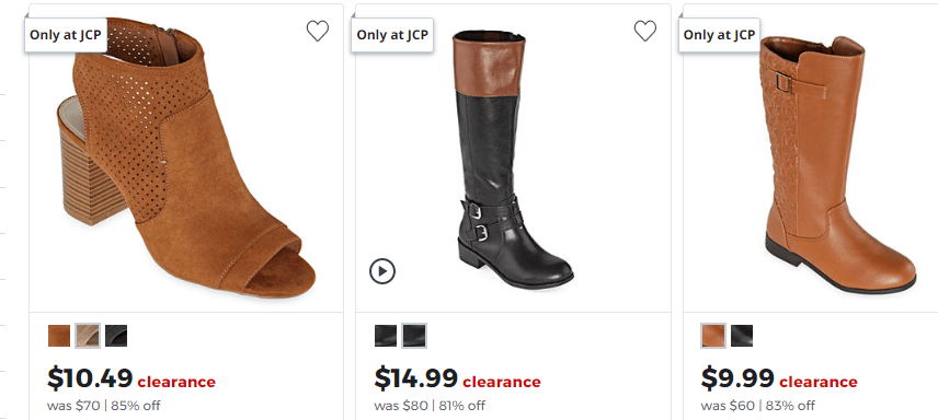 jcpenney mens boots clearance