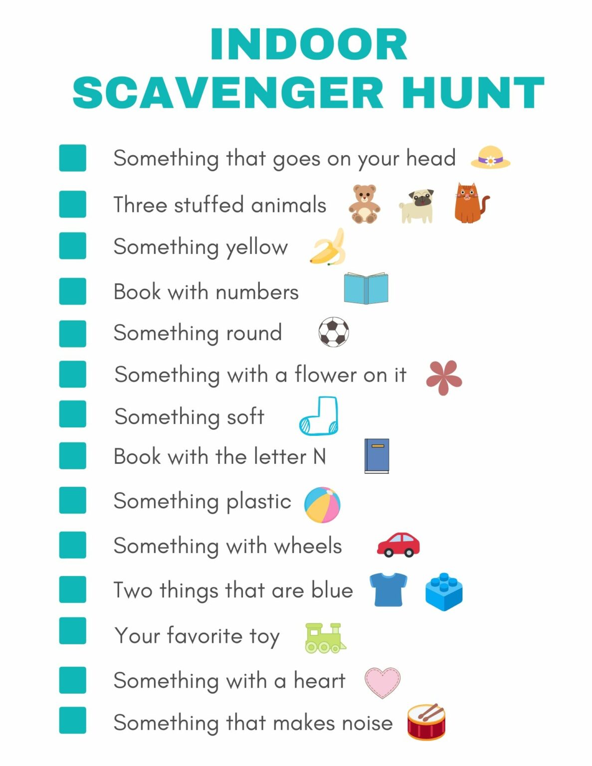 Indoor Scavenger Hunt for Kids Free Printable - Thrifty NW Mom