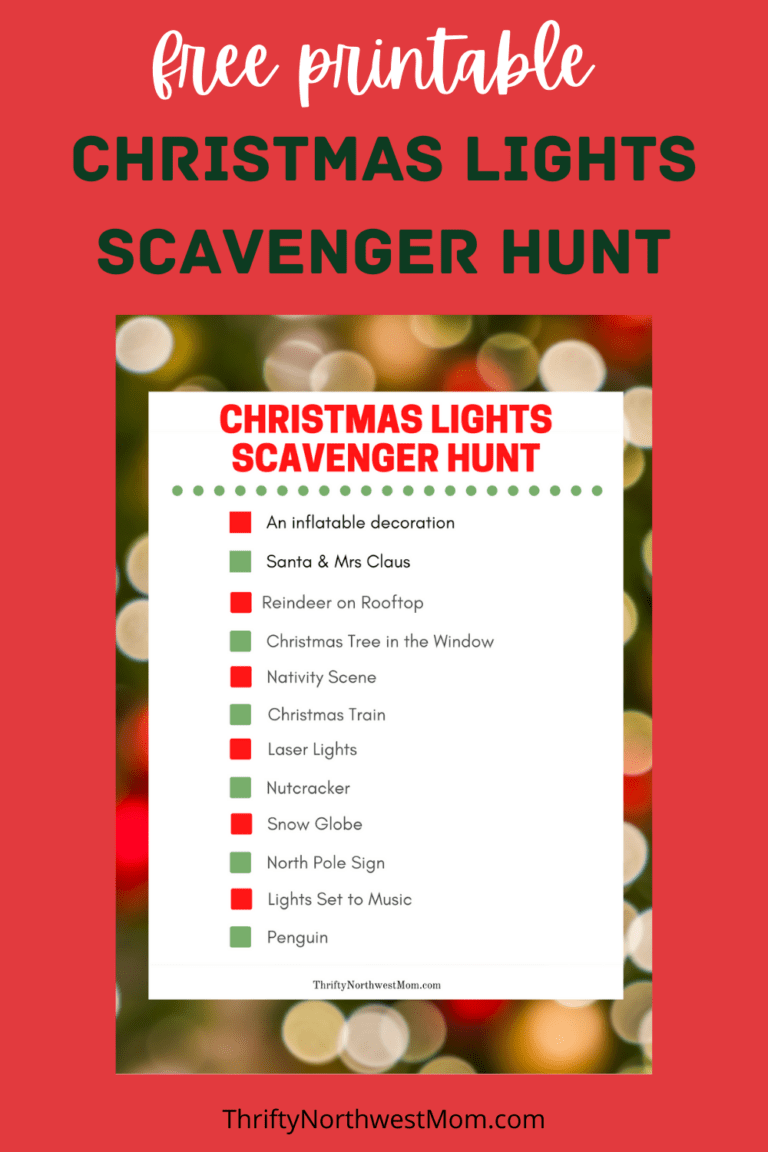 Christmas Light Scavenger Hunt Printable