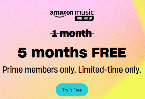 Amazon Music Unlimited 5 Months Free